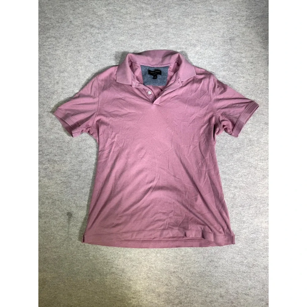 Banana Republic Dress Polo Shirt Mens Medium Pink Cotton Resort Wear Performance